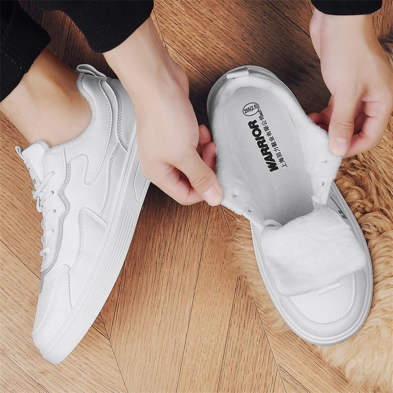 Warrior Two Cotton Fashion Versatile Artistic Minimalist Trendy Casual Wrap Warm Balance Low-Top Skate Shoes Men Sneaker White Gray WBN(JS)-321201