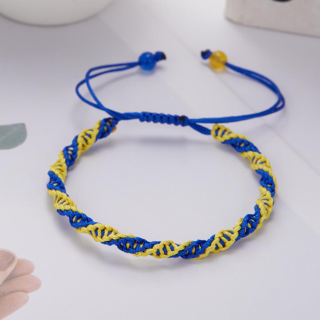 Charm Yellow Blue Ukraine Bracelets For Women Men Handmade Ukrainian Flag Color Woven String Bracelet New Design Couple Jewelry