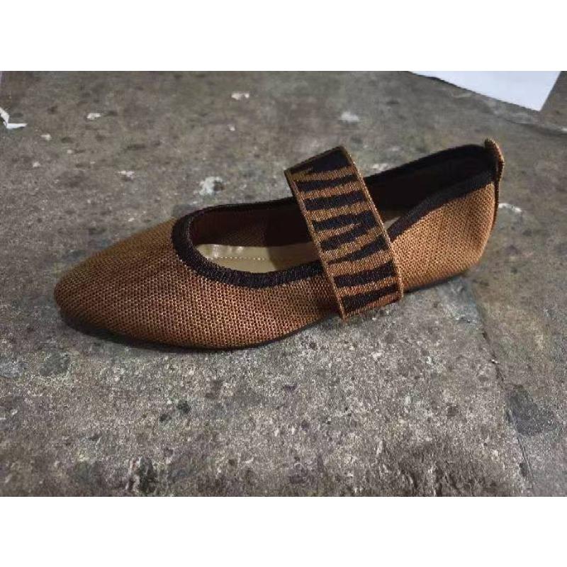 

New large size flat bottom fly weaving pointed head light mouth single shoes women s foot cover retro breathable color matching work 43 темно-коричневого