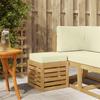 Outdoor Stool Bench White 43 x 43 x 45 cm Solid Acacia Wood
