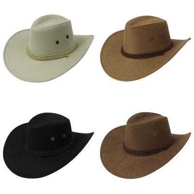 Western Cowboyhut Herren Damen Stil Filzhut Sonnenhut Reithut Cowboyhut mit Kordelzug