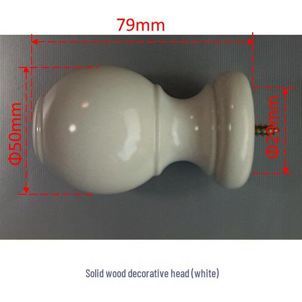 Solid Wood Curtain Rod and Track Accessories: Single/Double Bracket, Base, Decorative Head