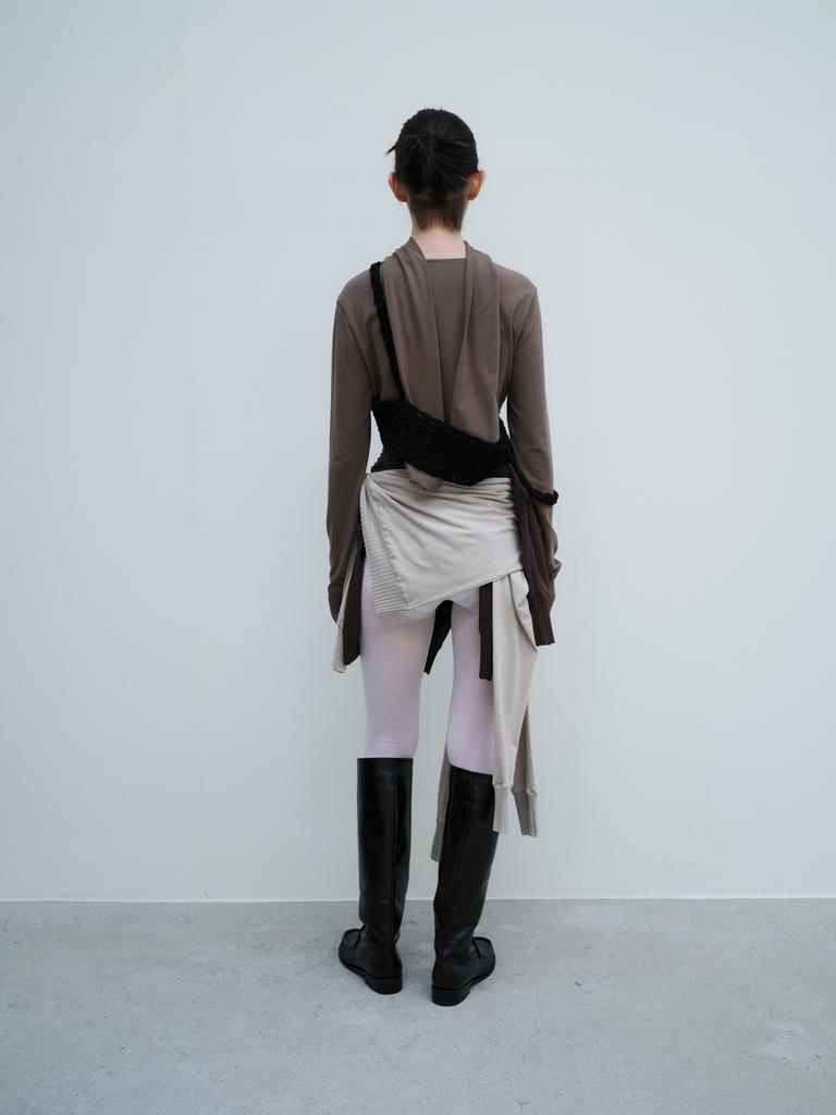 Jabhwalum Sleeve Neck Top, (Khaki Beige)