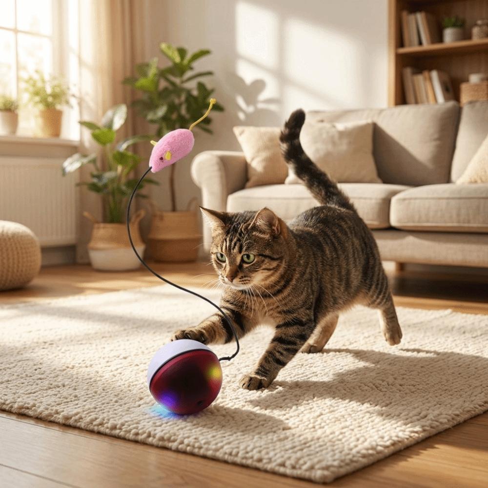 Silent Automatic Rolling Ball USB Charging Cat Teaser Ball Smart Pet Toy Relieve Boredom