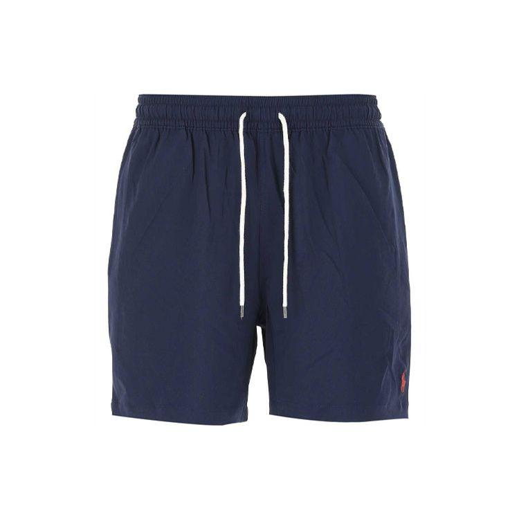 

Polo Ralph Lauren Logo Вышитый шнурованный однотонный повседневный шорты мужские шорты синего цвета 710840302-001 M