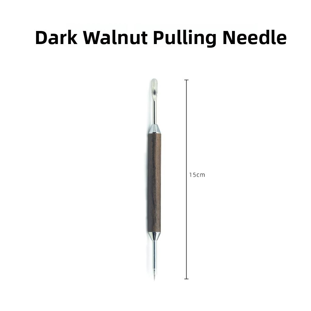 Professional Coffee Latte Art Needle with Pear Wood Handle 304 Stainless Steel Food Grade Hook Flower Coffee Making Tool