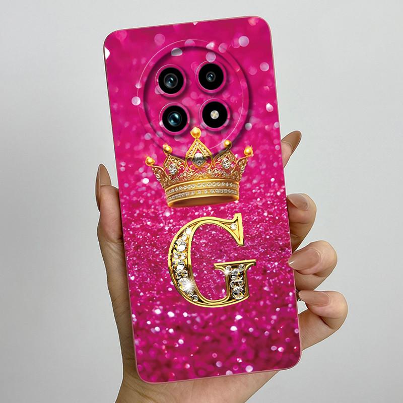 Liquid Silicone Crown Letter Phone Case For Realme 13 Pro Plus 13Pro 13ProPlus 5G Shockproof Camera Lens Protect Soft Back Cover