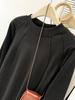 Women's Loose Fit Thermal Fleece T-Shirt - Solid Color, Round Neck, Long Sleeve, Korean Style for Autumn and Winter
