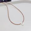 Elegant 2m Zircon Beaded Clavicle Chain: 26-Letter Deep Sea Shell Necklace for Women.