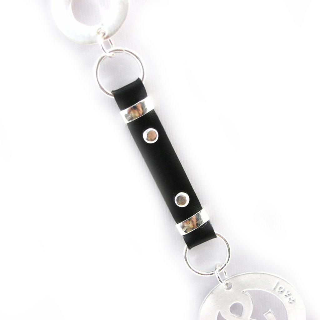 NOA [G5889] - Silver Purple 'Peace' Designer Necklace