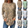 Dames Losse Ronde Hals Print Lange Mouw T-shirt Top Pullover