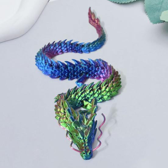 Socha čínského draka 3D tištěná figurka draka s pohyblivými klouby Dekorace na stůl se sochou draka pro domácí kancelář