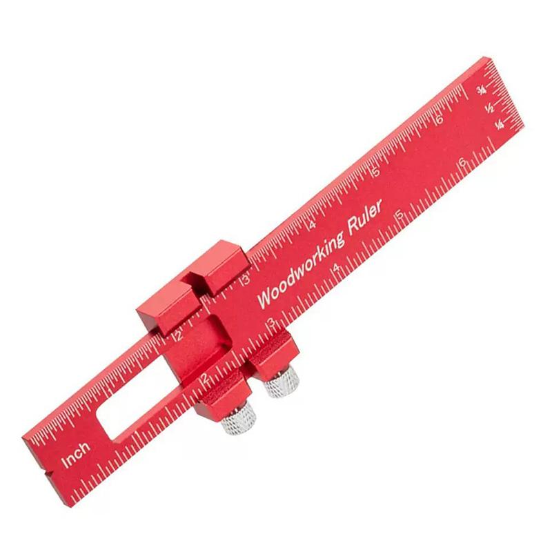 Woodworking Ruler Set Portable Scribing Positioner Ruler Aluminum Alloy Positioning Marking Rulers Carpenter Measuring Tools