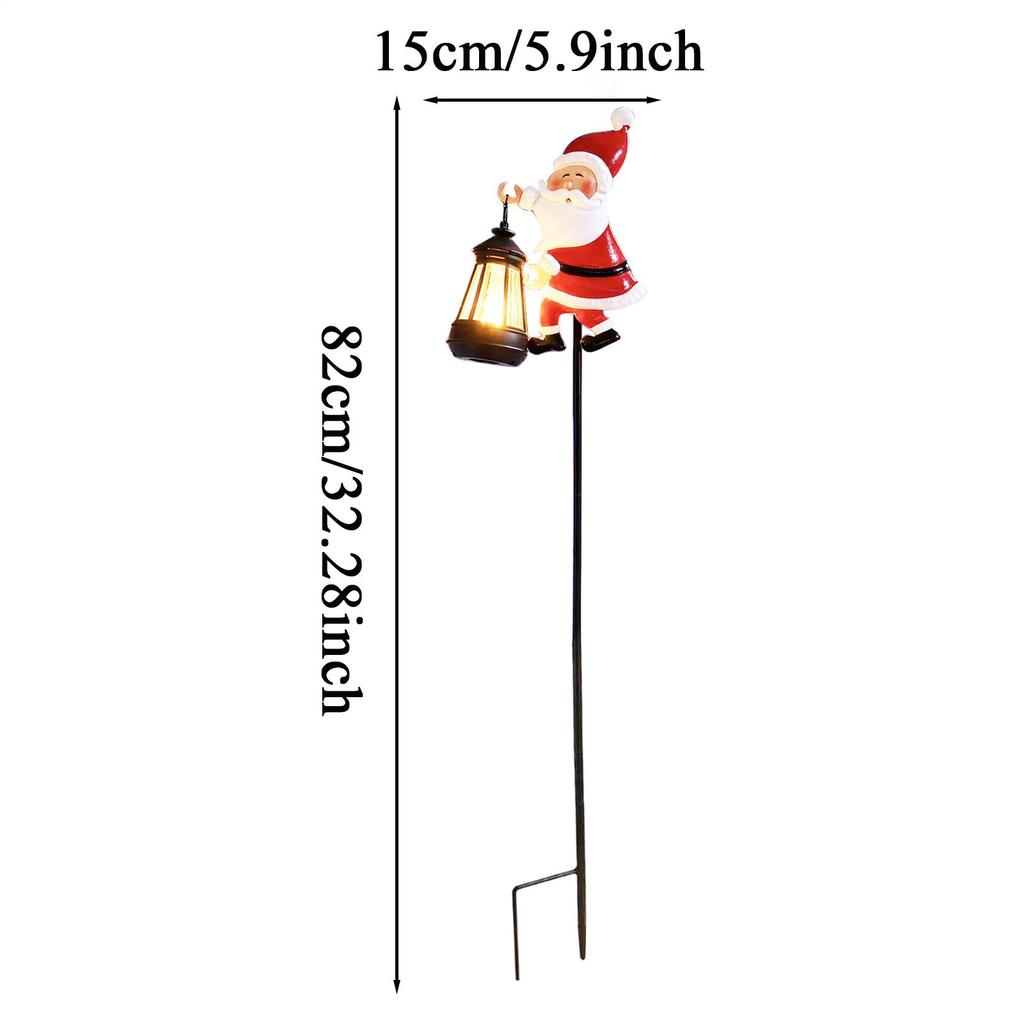 Christmas Santa Solar Kettle Lights Waterproof Garden Solar Watering Can Light with 2 Colors Santa Kettle Ground Lamp for Decor