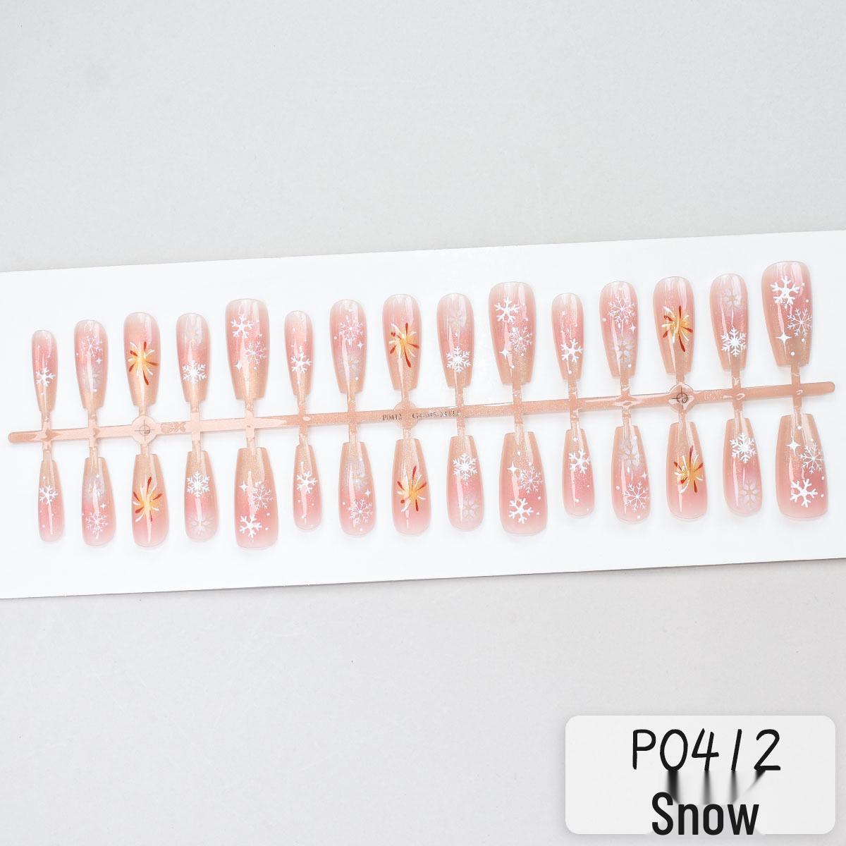 Winter Style Bling Blusher: Ice Transparent Fireworks Cat Eye Wearable Nails