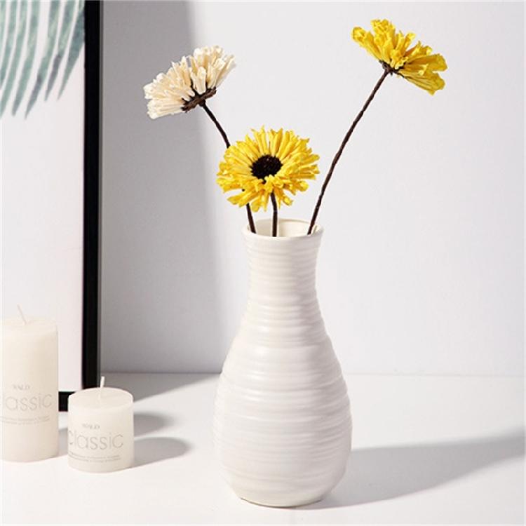 6PCS Elegant Plastic Flower Holder Vases With Subtle Texture Small Storage Bottle For Home Decoration