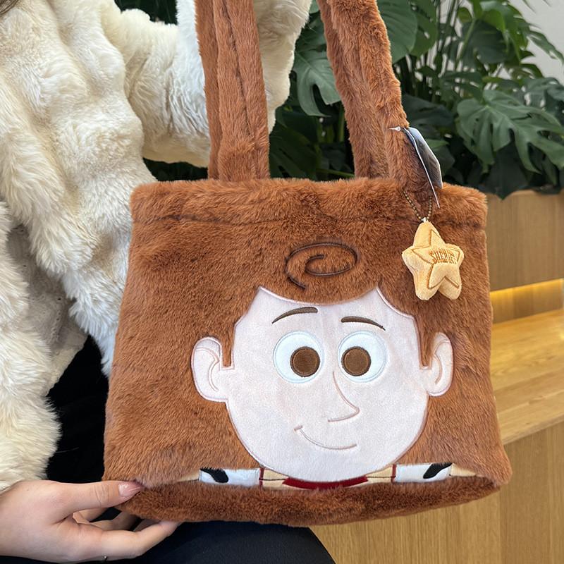 Genuine Stitch Plush Bag Cute Large Capacity Woody Autumn And Winter Plush Shoulder Bag Sullivan Tote Bag Book