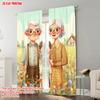 2pcs   plane printing Popular Curtain Panels Enchanting Grandparents1 Versatile 100% Polyester (without rod) Versatile All