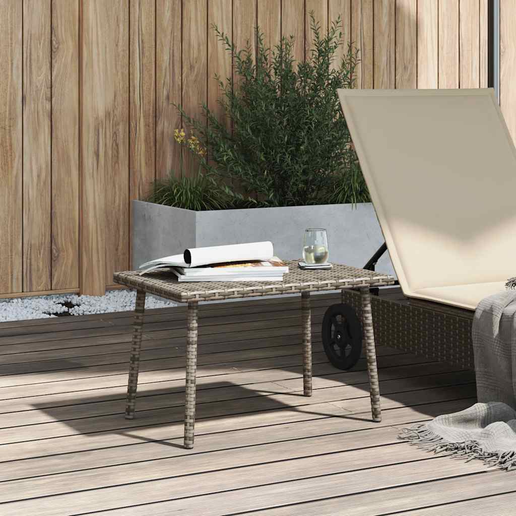 Garden Coffee Table Rectangular Grey 60 x 40 x 37 cm Poly Rattan