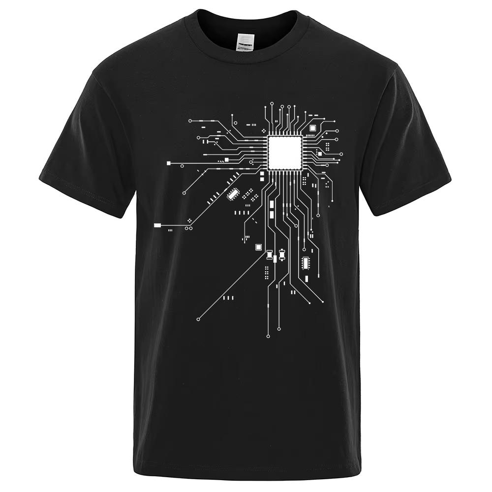 

CPU Processor Circuit Diagram T-shirt Men s Summer Cotton T-shirt Men s Funny Shirt Fashion T-shirt Brand Unisex Clothes - Me... S разноцветный