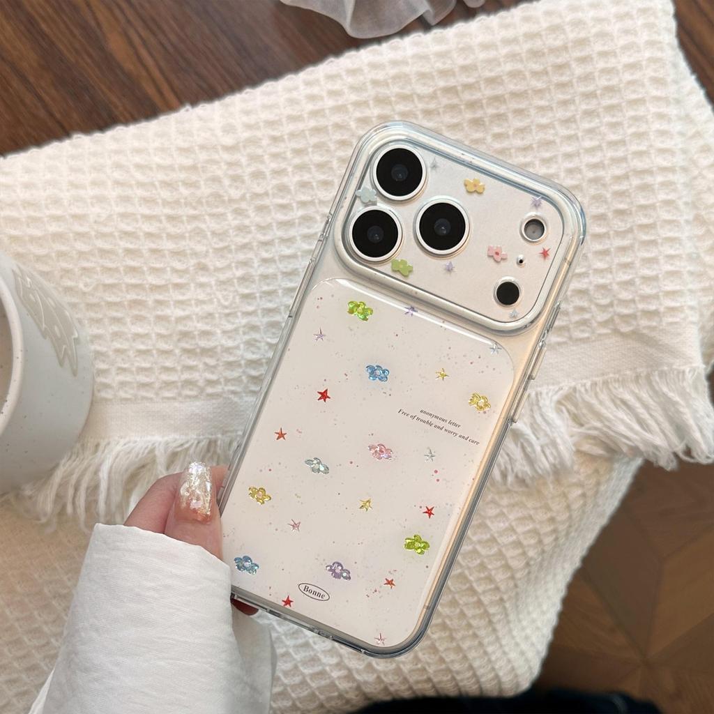 Colorful Flower and Star Phone Case for iPhone 16, iPhone 17, and iPhone 17 Pro Max