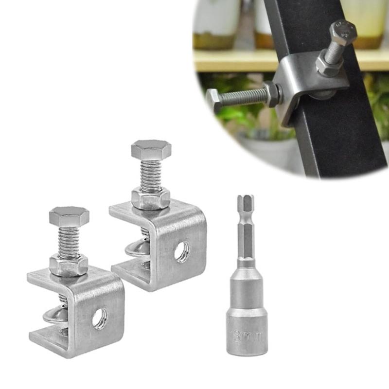 Kraftig 304 Stål C-klämmor set 20mm Träbearbetning Små Tigrar Klämmor Säkert Grepp C-klämmor Enkel Användning för Träbearbetning