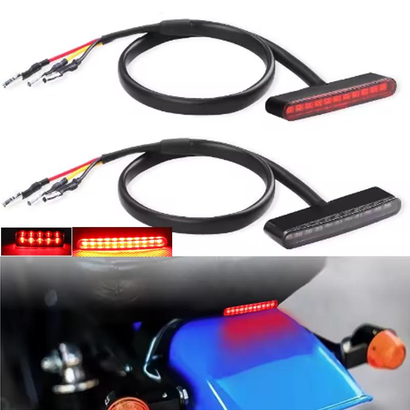 Motorcycle Tail Light LED Motorbike Rear Brake Lamp Stop Brake Light Lamp For Scooter ATV Cafe Racer Bobber Kawasaki Bike