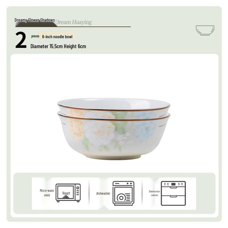 YiChen Ceramiczne Miski Stołowe w Stylu Europejskim Jingdezhen - Marzycielskie Kwiatowe