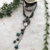 New Forest handmade ceramic necklace, women's retro versatile sweater chain simple long accessories pendant