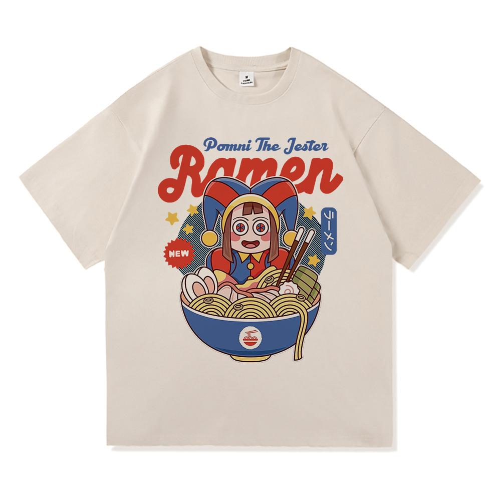 Uimitorul Circ Digital Jax Ramen Tricou Modă Bărbați Amuzant Caine Pomni Tricou Unisex Drăguț Iepure Tăiței Bumbac Tricouri