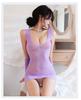 Sexy Ladies Body Stockings Hollow Out Flowers Jacquard Fishing Net Mini Dress and Gloves Strapless Sexy Dress Clubwear