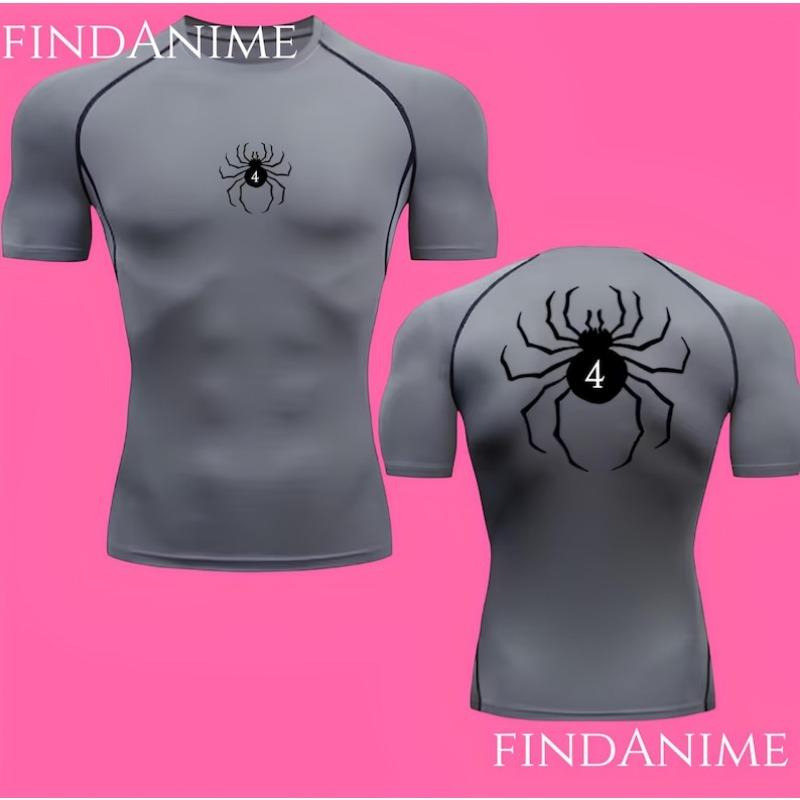 Spider Compression T-Shirts,Phantom Troupe Hunter x Hunter Anime Compression T-Shirt,Anime HxH Spider Gym Compression T-Shirt
