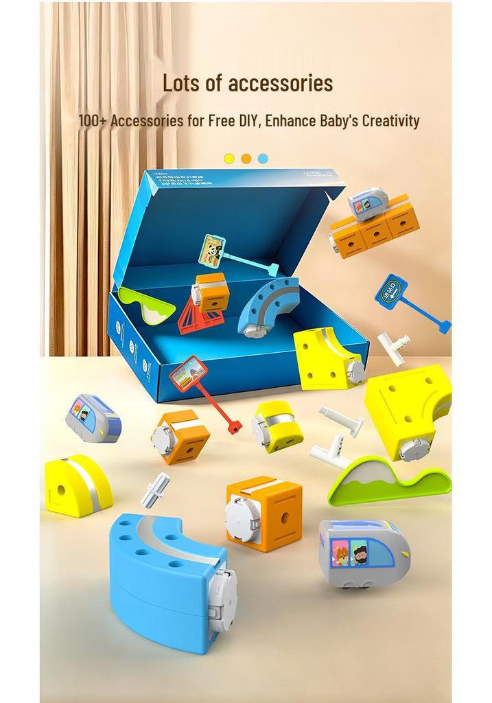 Magnetic Rail Car Children's Educational Toy - 3D Train Building Blocks