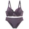 Sexy Lace Lingerie Set with Underwire Bra for Support and Side Boob Reduction Breathable Thin Bra and Comfortable Panties