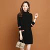 Half Turtleneck Solid-color Knitted Sweater for Women Thickened Sweater Loose Mid-length Pullover Autumn and Winter