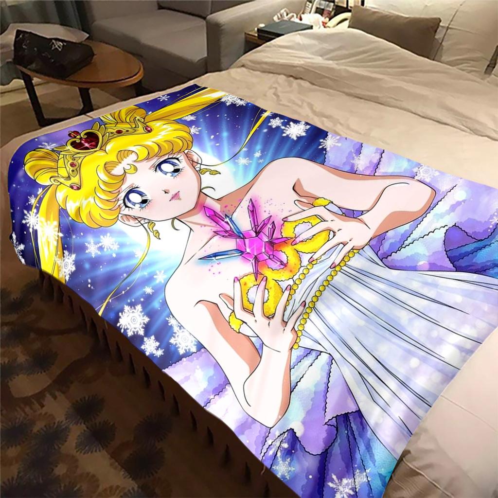 Japanese anime cute cartoon theme Sailor Moon Tsukino Usagi blanket suitable for home beds, sofa covers, office nap, outdoor warm blankets O13