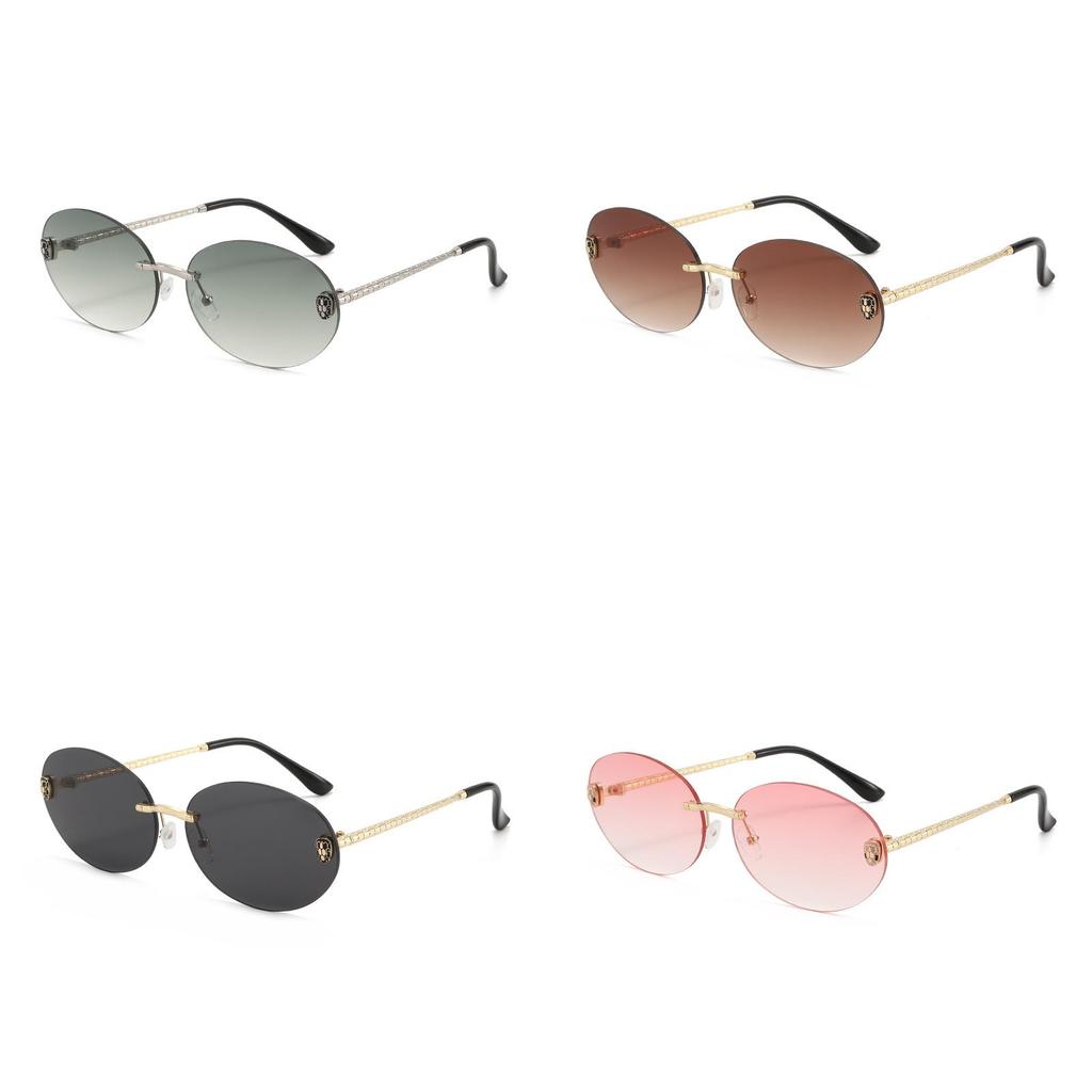 Retro Oval Frame Sunglasses For Women Uv400 Protection Summer Fashion Accessories