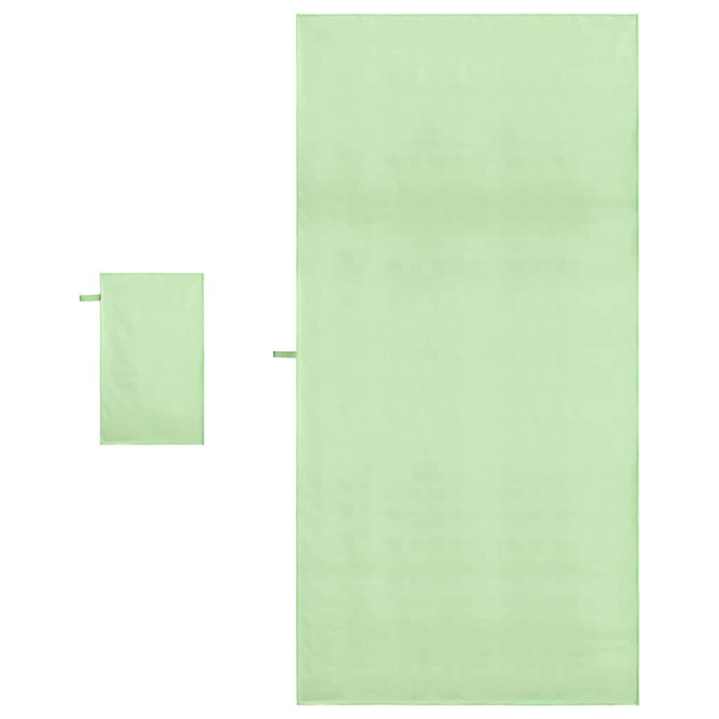 Sports Towel Set 2 pcs Green Fabric