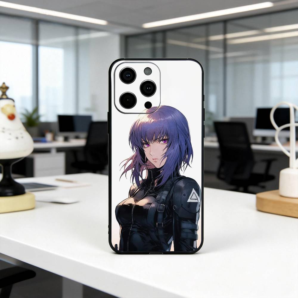 G-Ghost M-Motoko K-Kusanagi S-Shell Phone Case For iPhone 17, 16,15,14,13,12,11 Plus,Pro Max, Others Soft Black Cover