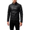 Men's Leisure Standing Collar Adding Fleece Style Locomotive Leather Jacket Jacket Coat