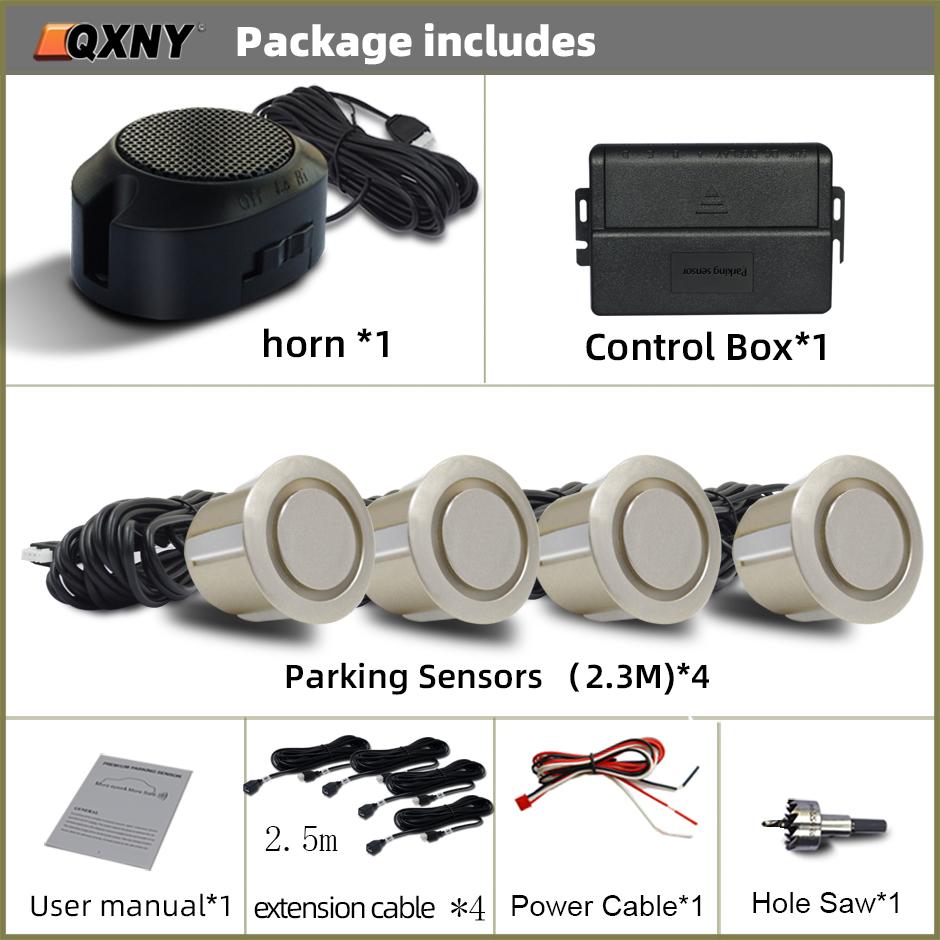 Professional Car Front Parking Sensor Kit Auto Parktronic Vehicle Assistant System Buzzer Alarm Volume Can be Adjusted Universal