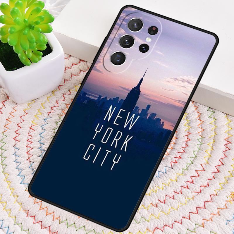 NEW YORK AMERICAN CITY Silicone Phone Case For Samsung Galaxy note 10 pro S26 S25 S24 S23 S22 S21 Plus S25Ultra Capa Cover