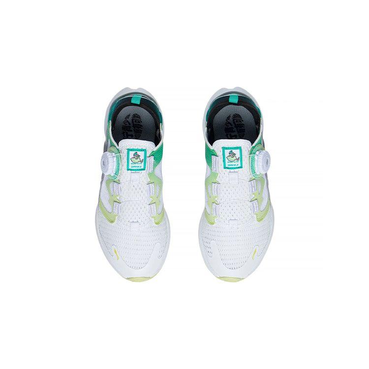 Li Ning Childrens Canglan Non-Slip Shock Absorbing Wear-Resistant Rebound Low-Top Running Shoes Kids Sneaker White Green YKFS022-1