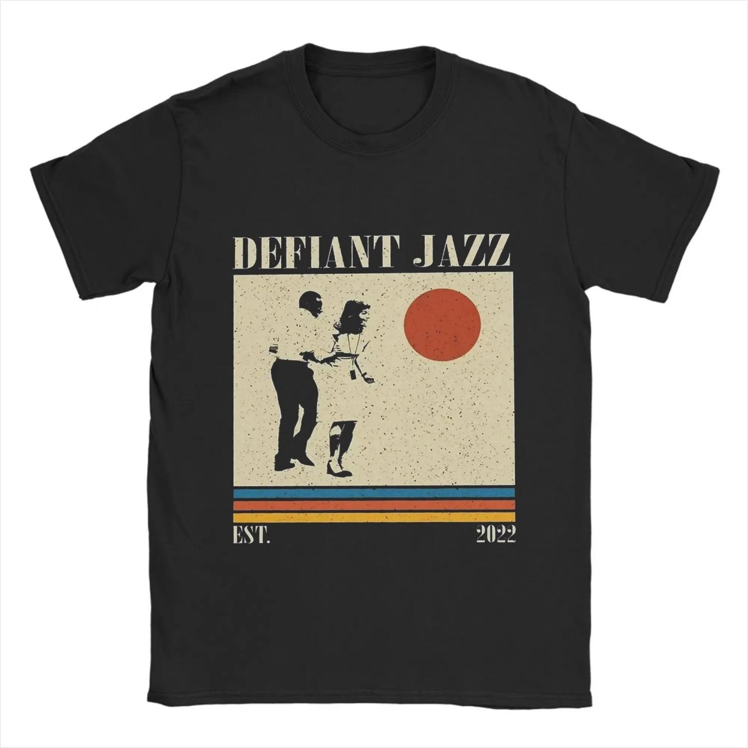 

2025 Summer Hot Sale T Cotton Vintage T-Shirts Crew Neck Defiant Jazz Tees Short Sleeve Tops Gift Idea Graphic T Shirts Tops S чёрный