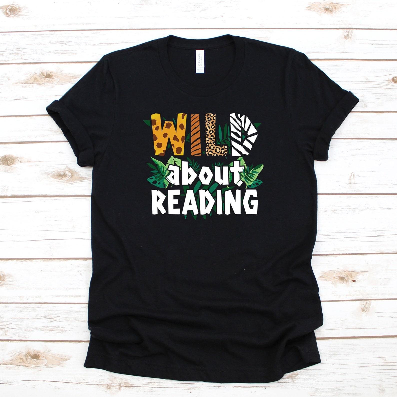Wild About Reading T-Shirt, T-shirt, Womens Tees, Kids Tee, Toddler Shirt,T-shirt, Tank Top, T-shirt, Librarian M