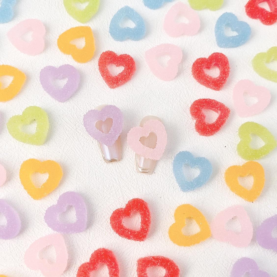 

Colorful Candy Hollow Heart Nail Art & Phone Case Accessories