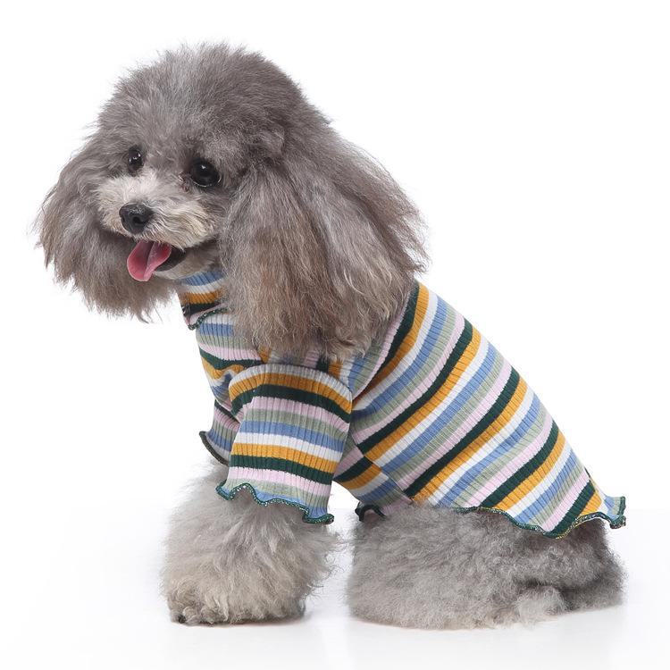 Meiqi Pet Spring & Summer Striped Dog Turtleneck Sweater