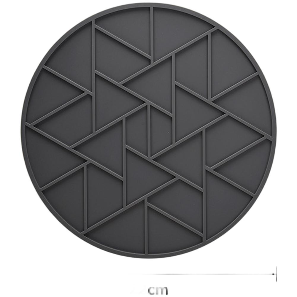 Heat Resistant Placemats Non-Slip Trivet Silicone Hot Pot Holder Dark-gray