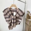 Classic Stripe Scarf Cloak Fake Collar Wraps Fashion Men Knitted Shawl  Clothes Decoration
