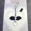 Stylish Angel Wing Phone Lanyard Punk Style Heart Pendant Backpack Decorations